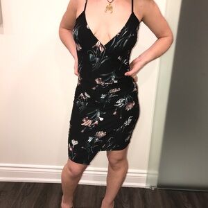 Floral Black Dress